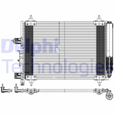 Billede af DELPHI TSP0225537 Kondensator med tørrer 14 11 PEUGEOT: 307 SW, Stationcar, Hatchback