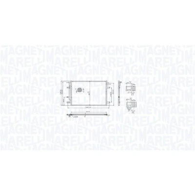 Billede af MAGNETI MARELLI 350203103400 Kondensator uden tørrer 388mm 591mm 16mm AUDI: A4 B6 Avant, B7 Avant
