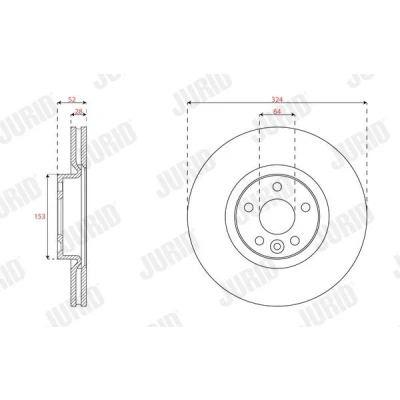 Billede af JURID 563400JC Bremseskiver 324 28 5 1 108,0 ventileret coatet uden skruer VOLVO: XC60 I