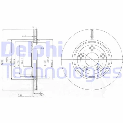 Billede af Bremseskive DELPHI BG3512