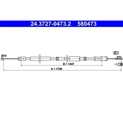 Billede af ATE 24.3727 0473.2 Håndbremsekabel 1706 MERCEDES BENZ: Sprinter 3.5 T Bus