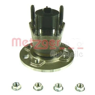 Billede af METZGER WM 877 Hjullejesæt Bagaksel venstre, højre med hjulnav, integreret ABS sensor OPEL: Astra G CC, Caravan, F CC