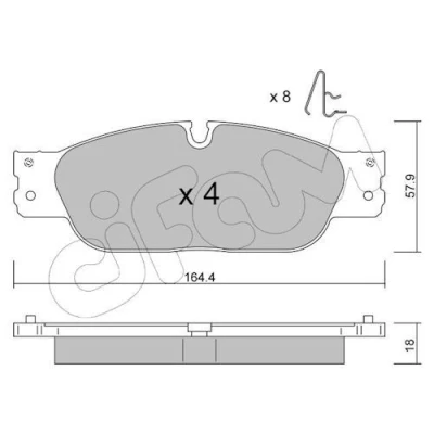 Billede af CIFAM 822 1189 0 Bremseklodser Forberedt til slidindikator JAGUAR: S Type