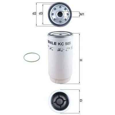 Billede af MAHLE ORIGINAL KC 505D Brændstoffilter Påskruet filter