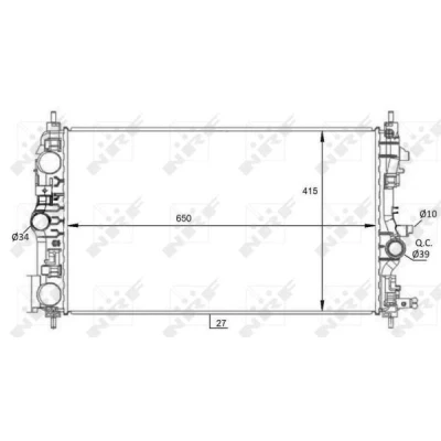 Billede af NRF 59076 Radiator Aluminium 650 415 27 Loddet køleripper OPEL: Insignia A Sports Tourer