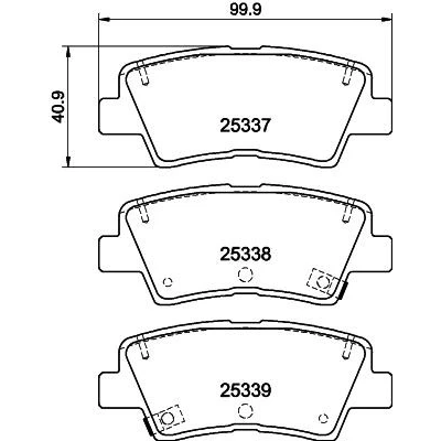Billede af HELLA 8DB 355 040 171 Bremseklodser med akustisk advarsel for slid tilbehør HYUNDAI: i30 III Hatchback, Kona SUV, II Coupe, KIA: Niro