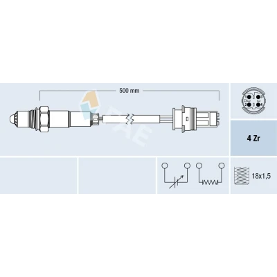 Billede af FAE 77504 Lambdasonde efter katalysator Diagnosesonde BMW: 3 Sedan, Touring, 1 Hatchback
