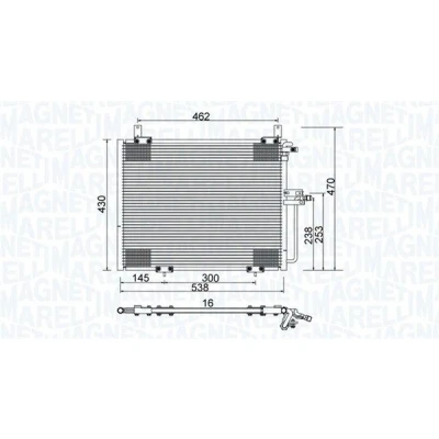 Billede af MAGNETI MARELLI 350203988000 Kondensator 538x430x16 430 538 16 MERCEDES BENZ: W124 Coupe