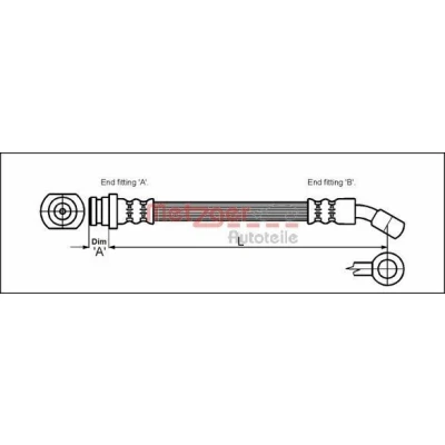 Billede af METZGER 4110072 Bremseslange 265 SUZUKI: SJ 413