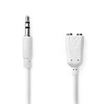 Billede af Stereo Audio kabel 3.5 mm Hanstik 2 x Hunstik Nikkelplateret 0.20 m Runde Hvid Plastikpose