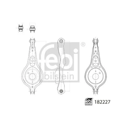 Billede af FEBI BILSTEIN 182227 Bærearm med leje Bagaksel venstre, højre krydsarm, trekantsarm (lastvogn) Stålplade FORD: FOCUS 3 Turnier,