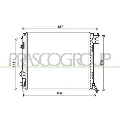 Billede af PRASCO DS712R002 Radiator Aluminium 540mm 470mm 26mm Loddet køleripper