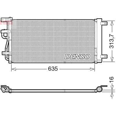 Billede af DENSO DCN15007 Kondensator med tørrer R 134a