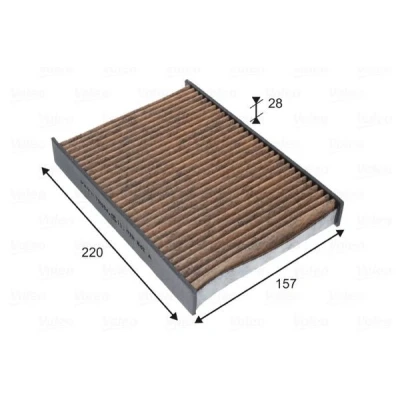 Billede af VALEO 701034 Kabinefilter Aktivkul filter med Polyphenol, anti skimmel virkning, antiallergisk virkning 157 220 28 FIAT: 500L, 500X