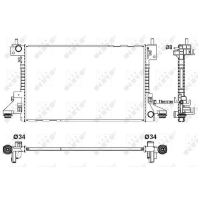 Billede af NRF 53160 Radiator Aluminium 675 418 16 Loddet køleripper