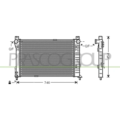 Billede af PRASCO ME027R003 Radiator Aluminium 650 408 32 med lynkobling Loddet køleripper MERCEDES BENZ: C klasse Sedan