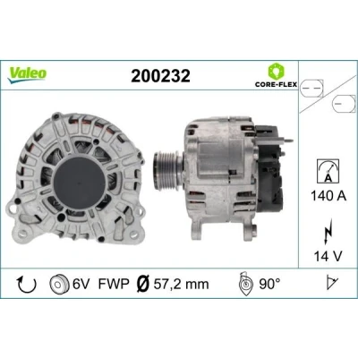Billede af VALEO 200232 Generator 14V 140A VOLKSWAGEN: Polo V Hatchback, Passat B7 Variant, Caddy 3, AUDI: A4 B8 Avant, Allroad, A3 Hatchback