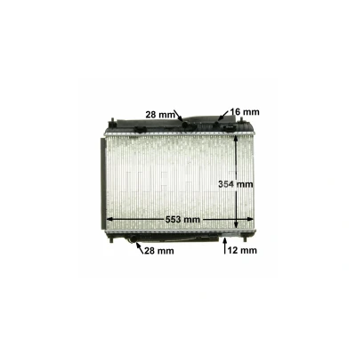 Billede af MAHLE ORIGINAL CR 87 000P Radiator 555 350 12 Loddet køleripper FORD: FIESTA 6, 5
