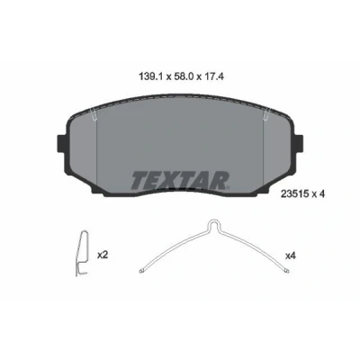 Billede af TEXTAR 2351503 Bremseklodser med akustisk advarsel for slid tilbehør MAZDA: CX 5 II, 9