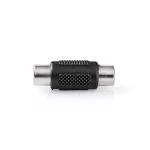 Billede af Mono Audio Adapter RCA Hunstik Nikkelplateret Lige ABS Sort 1 stk. Blister
