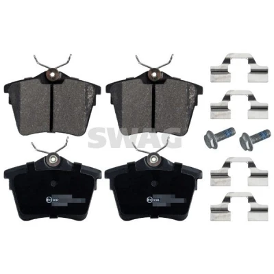 Billede af SWAG 62 91 6548 Bremseklodser bagaksel Ekskl. slidadvarselskontakt med befæstelsesmateriale PEUGEOT: 407 SW, Sedan, 607 Sedan