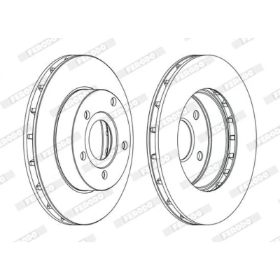 Billede af FERODO PREMIER DDF1169C Bremseskiver 305 26 5 127 ventileret coatet uden skruer JEEP: GRAND Cherokee 2, II