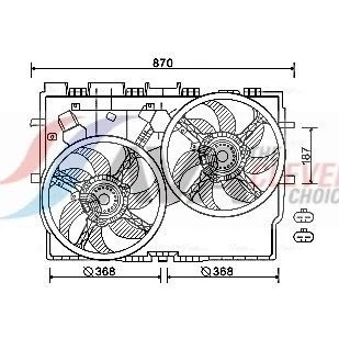 Billede af AVA COOLING SYSTEMS FT7583 Køleventilator 385mm 12V med kølerventilatorramme (karm), uden modstand kontroldel