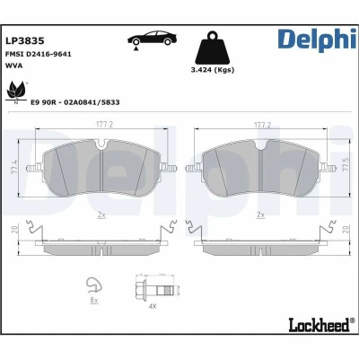 Billede af Bremseklodser DELPHI LP3835
