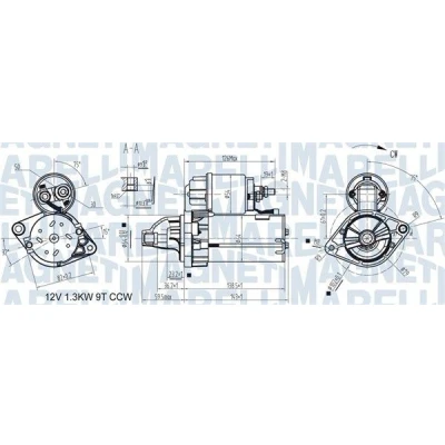 Billede af MAGNETI MARELLI 063721346010 Starter 12 1,1 9 FIAT: Grande Punto Hatchback, Evo OPEL: Corsa C Hatchback