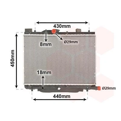 Billede af VAN WEZEL 52002122 Radiator Aluminium 375 555 27 Loddet køleripper SUZUKI: SWIFT 3