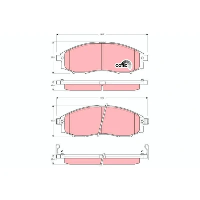 Billede af TRW COTEC GDB3340 Bremseklodser med akustisk advarsel for slid NISSAN: Pick Up