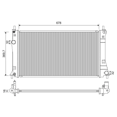 Billede af VALEO 701263 Radiator Aluminium 675 369 16