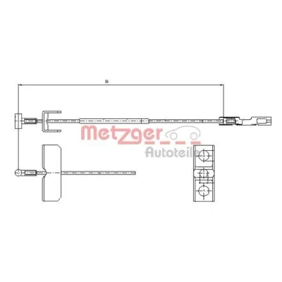 Billede af METZGER 11.6803 Håndbremsekabel midten 1585 COFLE RENAULT: TRAFIC 2 Kasten, Bus, OPEL: Vivaro A Combi