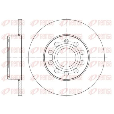 Billede af REMSA 6650.00 Bremseskiver bagaksel 259,8, 259,8 11,9 9 fuldstændigt VOLKSWAGEN: Golf 6, 5, SKODA: Octavia 2 Combi, II Hatchback