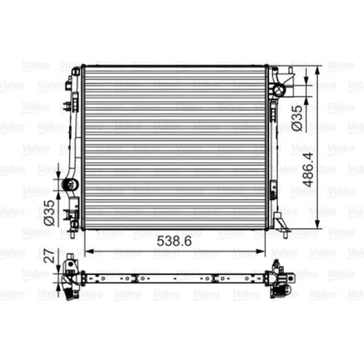 Billede af VALEO 701641 Radiator Aluminium 539 487 27 Loddet køleripper