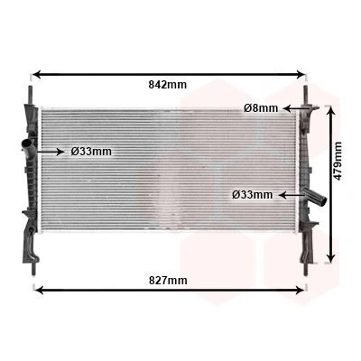 Billede af VAN WEZEL 18002405 Radiator Aluminium 770 380 26 Loddet køleripper FORD: Transit Mk6 Bus