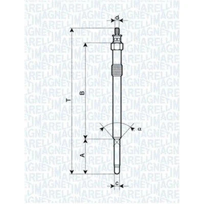 Billede af MAGNETI MARELLI 062900024304 Gløderør 11,5V 10A M10X1 FIAT: Ducato III Bus, Van, FORD: Transit Mk6 Ladvogn/Chassis