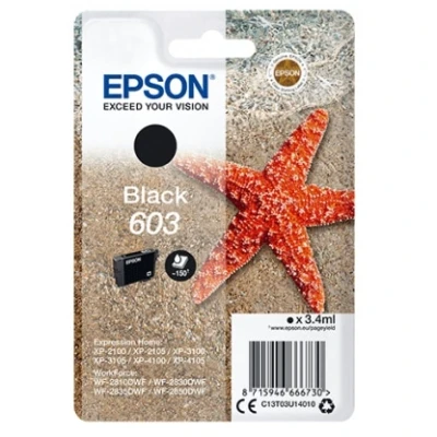 Billede af Epson 603 sort blækpatron 3.4 ml C13T03U14010 original
