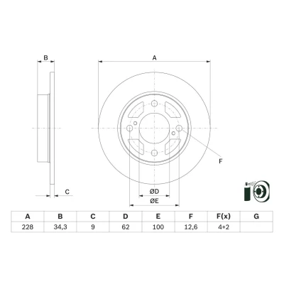 Billede af Bremseskive BOSCH 0 986 479 F38