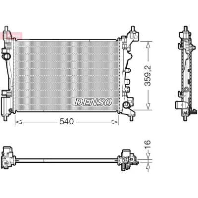 Billede af DENSO DCN05003 Kondensator uden tørrer 566x316x21 R 134a 566 BMW: 3 Sedan