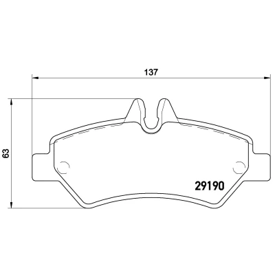 Billede af BREMBO P 50 084G Bremseklodser Inkl. slidadvarselskontakt MERCEDES BENZ: Sprinter 3.5 T Van, Bus, 5 Van