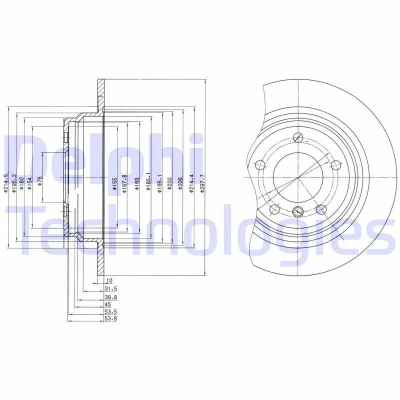 Billede af DELPHI BG3044 Bremseskiver 298 10 5 fuldstændigt olieret ubehandlet uden hjullejer, ABS sensorring BMW: Sedan, Touring