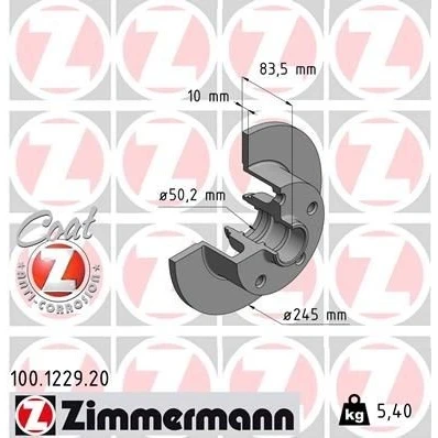 Billede af Bremseskive ZIMMERMANN 100.1229.20