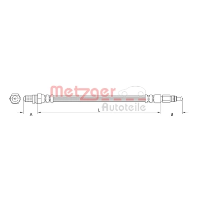 Billede af METZGER 4110189 Bremseslange foraksel 423