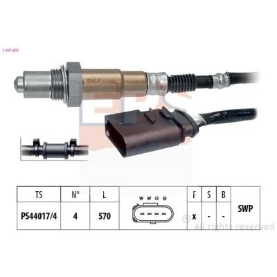 Billede af EPS 1.997.600 Lambdasonde med befæstelsesmateriale Made in Italy OE Equivalent opvarmet, pladesonde, Gevind, forsmurt SKODA: Fabia 1 Combi
