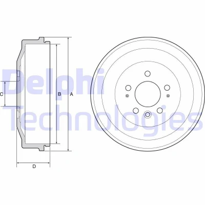 Billede af DELPHI BF558 Bremsetromler uden ABS sensorring, hjullejer 335