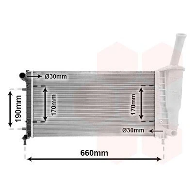 Billede af VAN WEZEL 17002290 Radiator Aluminium 580 315 20 Mekanisk fuget køleripper FIAT: Punto II Hatchback