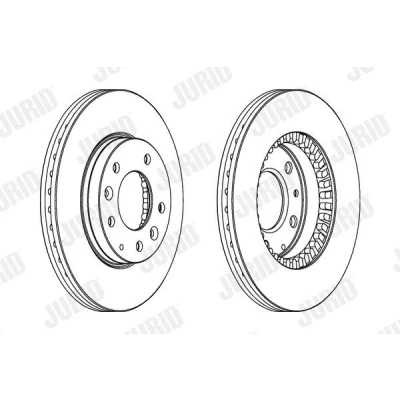 Billede af JURID 562446JC Bremseskiver 274 24 5 ventileret coatet med skruer MAZDA: 6 Stationcar, Hatchback, Sedan, SAAB: 9 Sedan