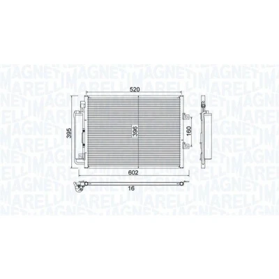 Billede af MAGNETI MARELLI 350203780000 Kondensator med tørrer 520x396x16 396 520 16 RENAULT: TWINGO 2