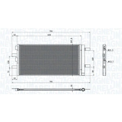 Billede af MAGNETI MARELLI 350203786000 Kondensator med tørrer 630x297,8x16 297,8 630 16